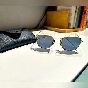 Ray-Ban “Frank” Titanium Gold Polarized Sunglasses